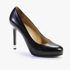 Chanel Slip On Black Stilettos Leather Pumps 40